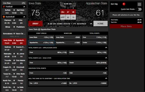 bovada live odds.